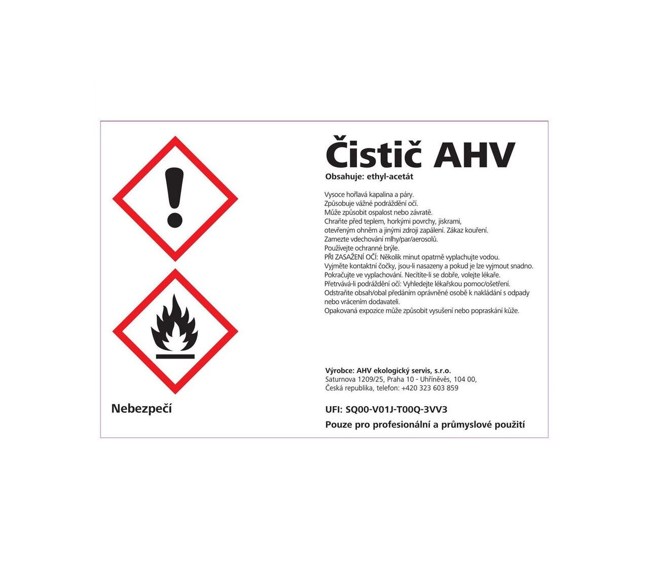 Čistič AHV (ethylacetát)